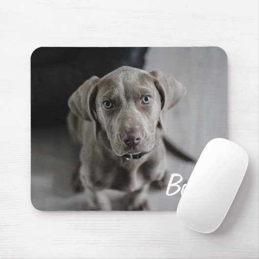 Fügen Sie dem Foto und Namen Ihres Hundes hinzu Mousepad (Mit Mouse)