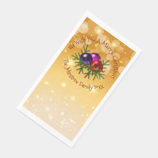 Fügen Sie dem Gold Paper Guest Name Matching Chris Serviette (Ecke)