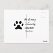 Fügen Sie dem liebenden Gedächtnistraining den Nam Postkarte (Rückseite)