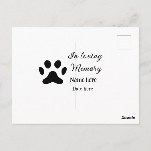 Fügen Sie dem liebenden Gedächtnistraining den Nam Postkarte (Rückseite)