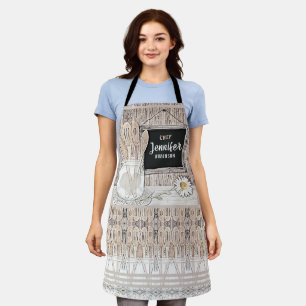 Fügen Sie dem Namen Spaß Vintage All-Over Print Sc Schürze
