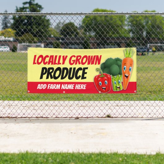 Fügen Sie dem Obst- und Gemüsestand den landwirtsc Banner (Insitu)