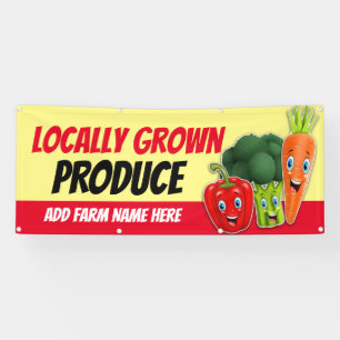 Fügen Sie dem Obst- und Gemüsestand den landwirtsc Banner
