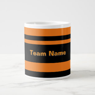 Fügen Sie dem Team Name Black and Orange Sports Te Jumbo-Tasse