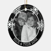 Fügen Sie dem Weihnachtsfest das Bild Ihres Kindes Keramik Ornament (Links)
