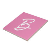 Fügen Sie den Buchstaben B, Monogramm, rosa Weiß h Fliese (Seite)
