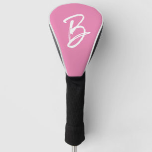 Fügen Sie den Buchstaben B, Monogramm, rosa Weiß h Golf Headcover