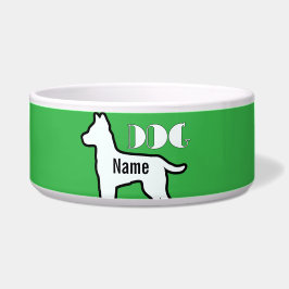 Fügen Sie den Namen des Hundes Grünes Begleiter hi Napf
