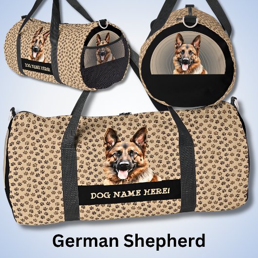 Fügen Sie den Namen des Hundes oder Ihren Namen hi Duffle Bag