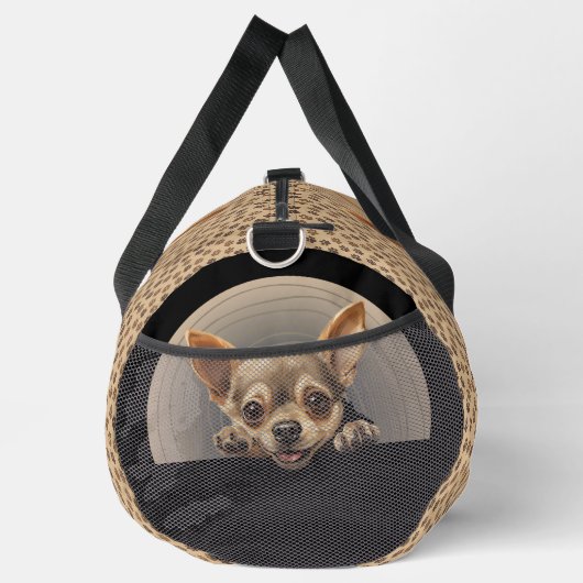 Fügen Sie den Namen Ihres Hundes hinzu, Chihuahua Duffle Bag (Rechts)