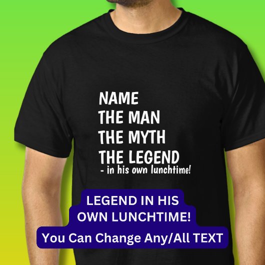 Fügen Sie den Namen MAN MYTH LEGEND in eigenem Mit T-Shirt