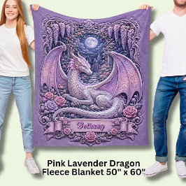 Fügen Sie den Namen Pink Dragon mit Mond & Wisteri Fleecedecke