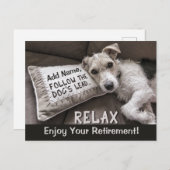 Fügen Sie den Namen Relax hinzu, wie die Hunde-Hap Postkarte (Vorne/Hinten)