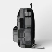 Fügen Sie den Namen Schwarz & Grau Abstrakte moder Bedruckter Rucksack (Rechts)