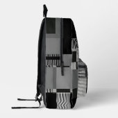 Fügen Sie den Namen Schwarz & Grau Abstrakte moder Bedruckter Rucksack (Links)