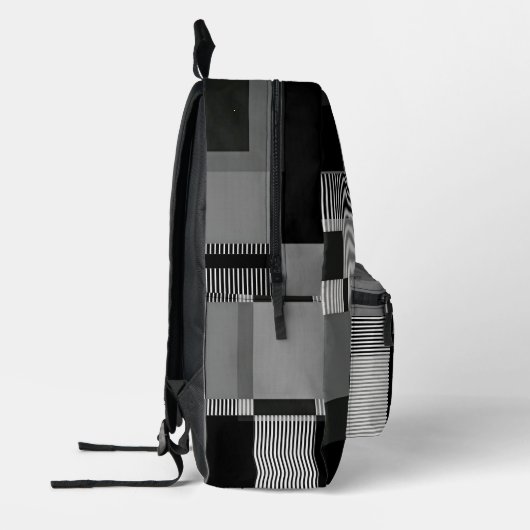 Fügen Sie den Namen Schwarz & Grau Abstrakte moder Bedruckter Rucksack (Links)