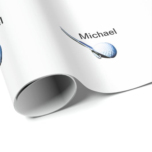 Fügen Sie den Namen "Text Golf Club Sportausrüstun Geschenkpapier (Rolleneckpunkt)