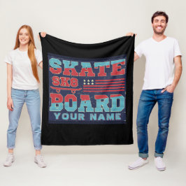 Fügen Sie den Namen Text Skateboard SK8 USA Flag R Fleecedecke