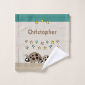 Fügen Sie den Sternen ladybugs braune türkisfarben Waschlappen (Waschlappen)