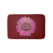 Fügen Sie den Text, den sie mit rosa Sonnenblumen  Badematte (Vorderseite)