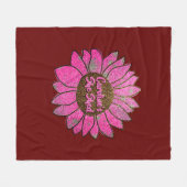 Fügen Sie den Text, den sie mit rosa Sonnenblumen  Fleecedecke (Vorderseite (Horizontal))