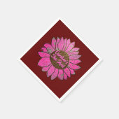 Fügen Sie den Text, den sie mit rosa Sonnenblumen  Serviette (Ecke)