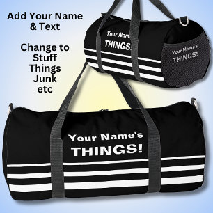 Fügen Sie den Text für das Thema "Name" schwarz hi Duffle Bag