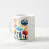 Fügen Sie der Tasse des Kaffees die Kinderarbeit h (Vorderseite Links)