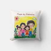 Fügen Sie der Tasse des Kaffees die Kinderarbeit h Kissen (Vorderseite)