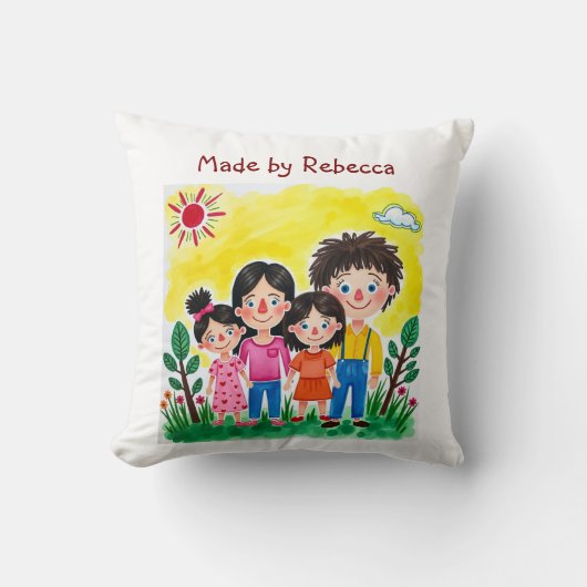 Fügen Sie der Tasse des Kaffees die Kinderarbeit h Kissen (Vorderseite)