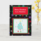 Fügen Sie der Weihnachtskarte Ihr Kinderwerk hinzu Karte (Gelbe Blume)