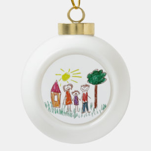 Fügen Sie die Kunstwerke Ihres Kindes hinzu Keramik Kugel-Ornament
