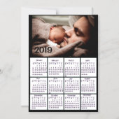 Fügen Sie diesem Schwarzen 2019-Kalender ein Foto Magneteinladung (Vorderseite)