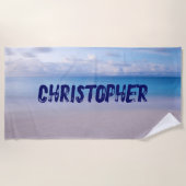 Fügen Sie diesem Strandgrundhandtuch einen Namen h Strandtuch (Vorderseite)