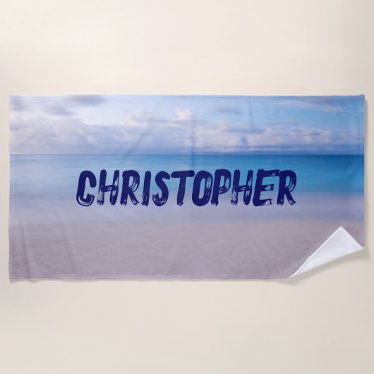 Fügen Sie diesem Strandgrundhandtuch einen Namen h Strandtuch (Vorderseite)