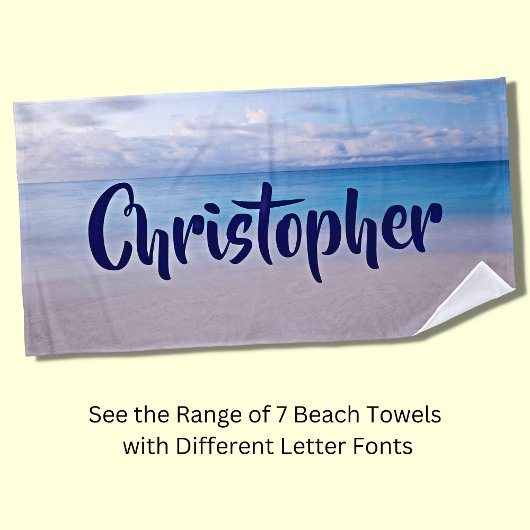 Fügen Sie diesem Strandgrundhandtuch einen Namen h Strandtuch