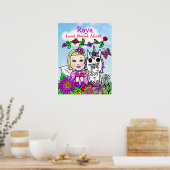 Fügen Sie diesem Whimsical Unicorn und Fee einen N Poster (Küche)