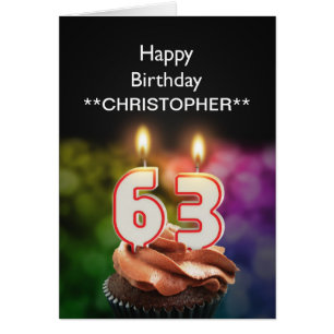 Fügen Sie dieser 63. Geburtstagskarte einen Namen 