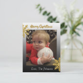 Fügen Sie dieser Black Snowflake Weihnachtskarte e Postkarte (Stehend Vorderseite)