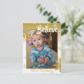 Fügen Sie dieser "Glaubt Gold Weihnachtskarte" ein Postkarte (Stehend Vorderseite)