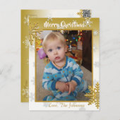 Fügen Sie dieser Gold Weihnachtskarte ein Foto hin Postkarte (Vorne/Hinten)