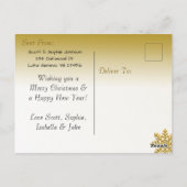 Fügen Sie dieser Gold Weihnachtskarte ein Foto hin Postkarte (Rückseite)