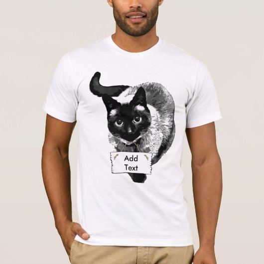 Fügen Sie dieser lustigen Katze, die ein Zeichen t T-Shirt (Vorderseite)