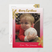 Fügen Sie dieser Red Snowflakes Weihnachtskarte ei Postkarte (Vorne/Hinten)