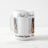 Fügen Sie eigenes Textskript 3 Foto-Collage beste  Kaffeetasse (Vorderseite Links)
