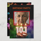 Fügen Sie ein Bild, 101. Geburtstagsparty Einladun Einladung (Vorne/Hinten)