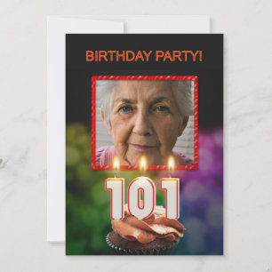 Fügen Sie ein Bild, 101. Geburtstagsparty Einladun Einladung