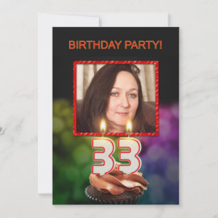 Fügen Sie ein Bild, 33. Geburtstagsparty Einladung