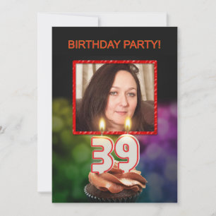Fügen Sie ein Bild, 39. Geburtstagsparty Einladung