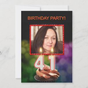 Fügen Sie ein Bild, 41. Geburtstagsparty Einladung
